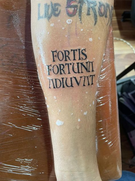 It's a tattoo Fortis Fortuna Adiuvat Tattoo Arm, Fortis Fortuna Adiuvat Tattoo, Fortis Fortuna Adiuvat, Arm Tattoo, Small Tattoos, Tattoos, Pins, Quick Saves, Arm Tattoos