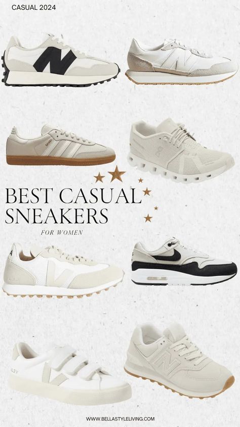 Top Trending Sneakers for Women to Wear in 2024 | Bella Style Living Popular Women Shoes, Trendy Women Sneaker, Spring Outfits 2024 With Sneakers, It Girl Shoes 2024, Cutest Sneakers Women, Women Footwear Casual, Womens Trainers 2024, Trendy Shoes 2024 Women, Spring Shoes 2024 Women