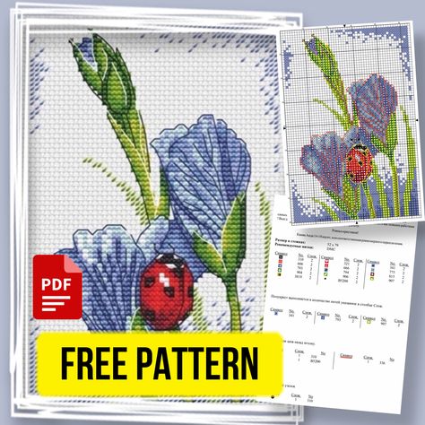 “Summer day” - Free Cross Stitch Pattern Flowers Floral Cross Stitch Pattern Free, Cross Stitch Tips, Large Cross Stitch Patterns, Counted Cross Stitch Patterns Free, Cross Stitch Free, Free Cross Stitch Pattern, Stitch Cards, Floral Cross Stitch Pattern, Easy Cross Stitch Patterns