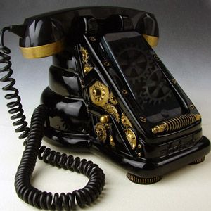 iRetrofone - Steampunk iPhone Handset Steampunk Phone, Top Small Business Ideas, Laxus Fairy Tail, New Small Business Ideas, Top Business Ideas, Iphone Dock, Antique Telephone, Style Steampunk, Neo Victorian