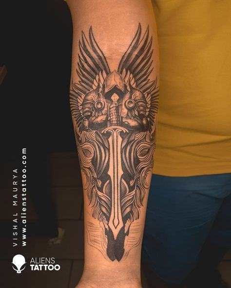 Shoulder Warrior Tattoo, Warrior Shoulder Tattoo Men, Peaceful Tattoos For Men, Warrior Wings Tattoo, Celtic Warrior Tattoo For Men, Battle Tattoo Warriors, Warrior Theme Tattoo, Warrior Spirit Tattoo, Warrior Leg Tattoo Men