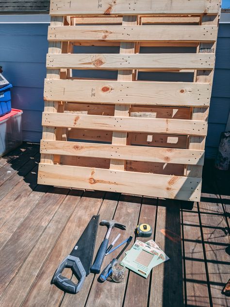 How to Make a DIY Mud Kitchen from Wooden Pallets - SocialDad.ca Making A Mud Kitchen, Wood Pallet Mud Kitchen, Make Your Own Mud Kitchen, Mud Kitchen Paint Ideas, Pallet Playground Ideas, Mud Kitchen Out Of Pallets, Mud Kitchen Ideas Diy, Backyard Mud Kitchen, Palette Mud Kitchen Diy