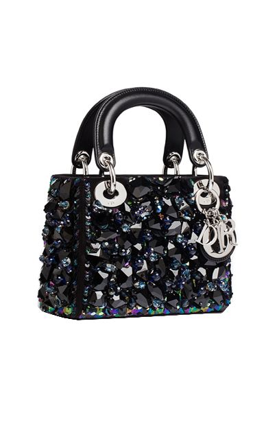 Lady Dior Black crystal embroidered bag Dior Crystal Bag, Bag Ads, Bag Advertisement, Lady Dior Crystal Bag, Dior Hand Bag Black, Women Hand Bags, Crystal Purse, Lady Dior Handbag, Expensive Bag