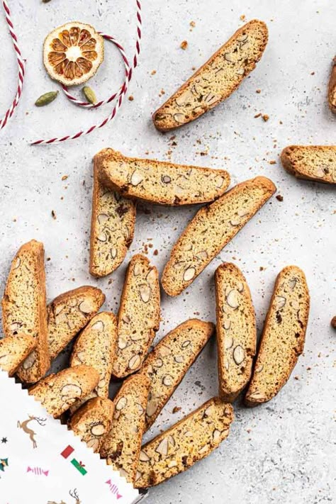 Cardamom Biscotti, Almond Biscotti Recipe Italian, Cardamom Cookies, Almond Biscotti Recipe, Orange Cardamom, Almond Meal Cookies, Almond Biscotti, No Flour Cookies, Biscotti Cookies