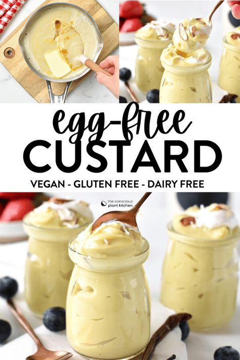 Vegan Frozen Custard, Lactose Free Deserts, Vegan Jello Desserts, Amazing Vegan Desserts, Vegan Custard Recipe, Vegan No Bake Desserts, Healthy Dairy Free Dessert, Vegan Desserts Easy, Wfpb Dessert