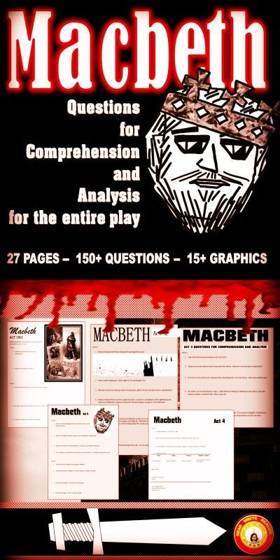 Great questions to guide students' reading and discussion of Macbeth. Macbeth Lessons, High School English Activities, Shakespeare Macbeth, English Ideas, Great Questions, English Education, English Language Arts High School, Secondary Ela, English Teachers