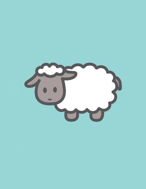 Sheep Cartoon Cute, Sheeps Drawings, Lamb Cartoon Drawing, Cute Sheep Doodle, Sheep Doodle Simple, How To Draw A Sheep, Sheep Cartoon Drawing, Cute Sheep Wallpaper, Sheep Drawing Simple