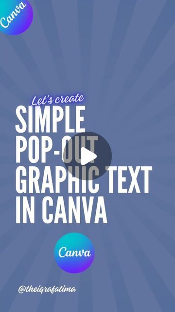 Iqra  Fatima | Canva designer on Instagram: "Pop-out graphic+text design tutorial in @canva 🚀 . . - step by step tutorial in @canva  - Hope it's helpful to you  - shower me with some love 💕 - Follow me for such cool stuff @theiqrafatima  . . - Don't forget to like comment and follow guys 🤗 - DM FOR DESIGNING SERVICE  . . - THANKS FOR WATCHING 🤗  Hashtags 📎 #canva #canvatutorial #canvadesign #text #canvatext #popoutdesign #graphicdesign #graphictext #typography #canvatemplates #canvaforsocialmedia #canvapost #canvatypography #freelamcer #canvafreelancing #socailmedia #SocialMediaDesign #posterdesign #PopOutArt did you enjoy it" Canva Text Animation, Graphic Text Design, Text Tutorial, Typography Shirt Design, Ut Art, Canva Tutorial, Text Animation, Simple Graphic, Canva Design