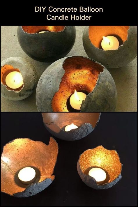 Concrete Candle Holders Diy, Concrete Candle Jars, Concrete Tealight Holder, Leather Candle, Funky Candles, Candle Holder Concrete, Concrete Jar Candle, Cement Candle Holders, Candle Holder Crafts