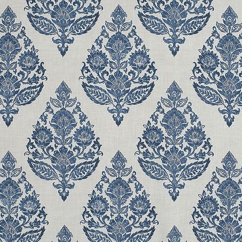 Covington Fabric, Damask Pillows, Indigo Floral, Blue And White Fabric, Indian Block Print, Free Fabric Swatches, Antique Blue, Drapery Panels, Ballard Designs