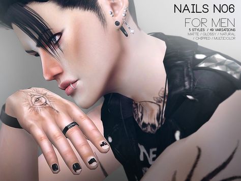 Nails in 49 variations, 5 styles  Found in TSR Category 'Sims 4 Male Rings' Sims 4 Cc Male Nails, Sims 4 Black Nails, Sims 4 Male Nails, Sims 4 Male Punk Cc, Sims 4 Cc Rings Male, Nails For Men, Cc Nails, Male Rings, Sims Accessories