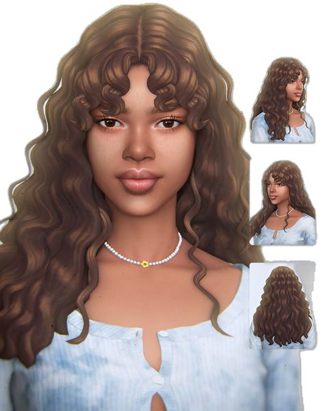 BEATRICE by simstrouble | simstrouble on Patreon Sims 4 Simstrouble Hair, Simstrouble Cc, Simstrouble Hair Cc, Rachel Maksy, Bangs Back, Curly Bangs, Ts4 Cc, Sims4 Clothes, Sims Cc