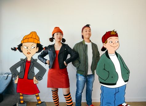 Recess Cartoon Costumes, Spinelli Halloween Costume, Couple Cartoon Characters Costumes, The Weekenders Cartoon, Hey Arnold Couples Costume, Spinelli And Tj Recess Costume, Spinelli Recess Costume, Couple Halloween Costumes From Tv Shows, Halloween Cartoons Costumes