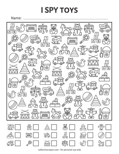 Visual Activities For Kids, I Spy Printables For Kids Free, Enrichment Activities For Kids, I Spy Free Printable, Mind Games For Kids, Toys Printable, Aba Materials, Spy Toys, Emotion Art