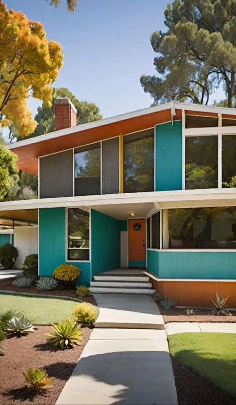 70s Beach House Exterior, 70s Style House Exterior, Quirky House Exterior, 70s Style Home Exterior, 70s Architecture Exterior, Bedroom 70s Style, 1970s Exterior, 60s House Exterior, Retro House Exterior