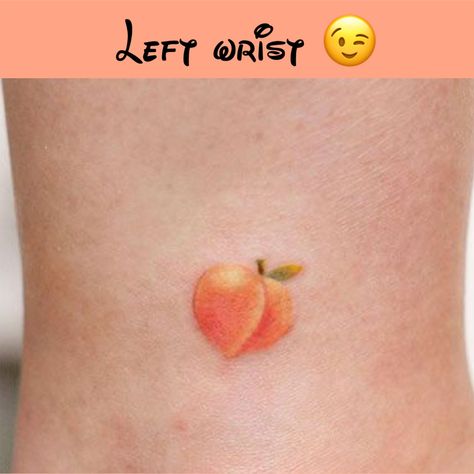 Eggplant Tattoo, Tiny Peach Tattoo, Peach Tattoo, Cabinets Colors, Dope Tattoos For Women, Stylist Tattoos, Red Peach, Friend Tattoos, Ankle Tattoo