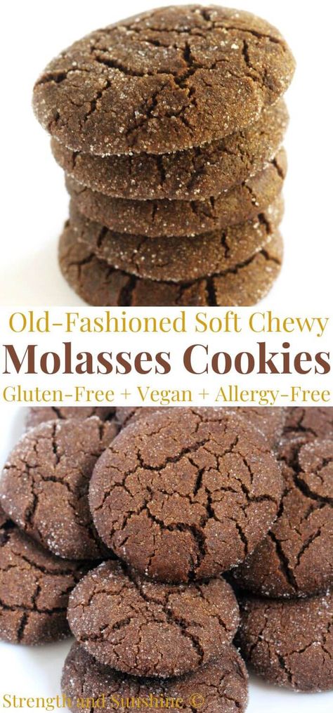 Gluten Free Dairy Free Ginger Molasses Cookies, Gluten Free Soft Ginger Molasses Cookies, Gluten Free Soft Molasses Cookies, Vegan Gluten Free Molasses Cookies, Ginger Molasses Cookies Gluten Free, Molasses Cookies With Almond Flour, Gf Molasses Cookies, Gluten Free Molasses Cookies Chewy, Eggless Molasses Cookies