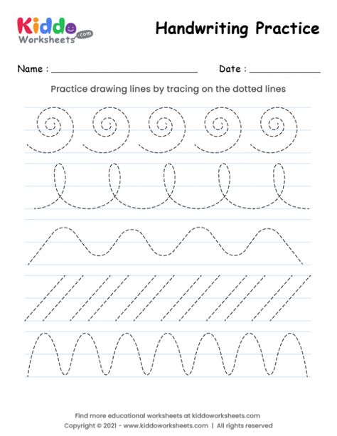 Kindergarten Worksheets Free Printables Handwriting Practice, Improve Handwriting Worksheets, Preschool Homework, Lines Worksheet, Line Tracing Worksheets, Free Kindergarten Printables, Kindergarten Handwriting, Fun Writing Activities, Kids Handwriting Practice