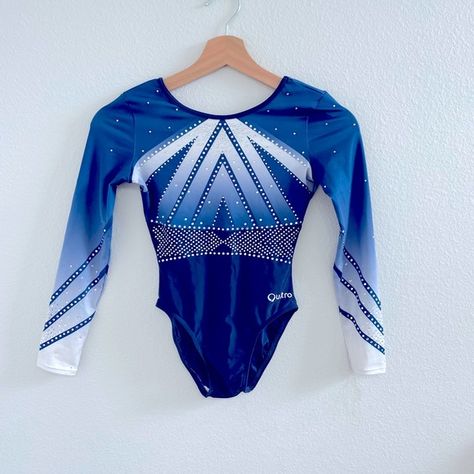 Quatro leotard! Size adult extra small! Gymnastics Uniforms, Gymnastics Clothes, Gymnastics For Beginners, Leotards Gymnastics, Leotard Gymnastics, Gymnastic Leotards, Gymnastics Leos, Blue Leotard, Gym Leotards