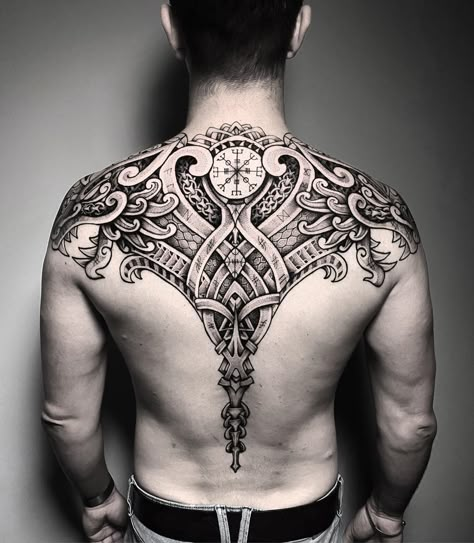 Viking Back Piece Tattoo, Viking Tattoos For Men Back, Nordic Tattoo Back, Vikings Back Tattoo, Nordic Chest Tattoo, Nordic Back Tattoo, Celtic Back Tattoo, Back Tattoos For Guys Full, Full Back Tattoo For Men