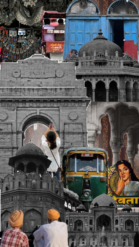 #delhi #delhiaesthetics #￼ DelhiCollage Delhi Art, Mini Art Journal, Old Delhi, Mini Art, Art Journal, Collage, Art