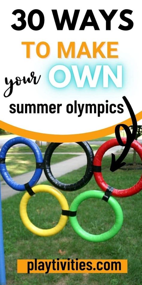 Sports Crafts For Kids, Olympic Themed Activities, Olympic Party Games, Summer Olympics Crafts, Summer Olympics Party, Summer Olympics Activities, Vbs Olympics, Preschool Olympics, Crafts For Kindergarten