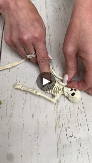 Diy Table Top Halloween Decorations, Weird Halloween Decorations, Skelton In Bubble Bath, Diy Skeleton Coming Out Of Mirror, Diy Skeleton Candle, Halloween Candleabra Ideas, Skeleton Candle Diy, Diy Skeleton Decor, Skeleton In Bathtub