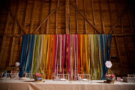 Rainbow Ribbon Backdrop, Ribbon Wedding Backdrop, Ribbon Wall Backdrop, Ribbon Decorations Wedding, Colourful Wedding Backdrop, Wedding Ribbon Decorations, Rainbow Wedding Decor, Rainbow Wedding Party, Ribbon Decoration Ideas