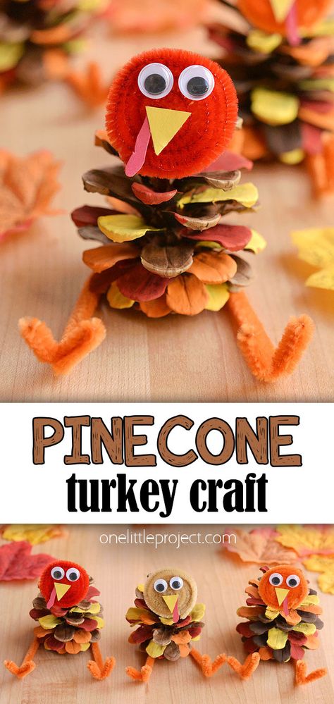 November Crafts Elementary School, Thanksgiving Craft Table Decor, Thanksgiving Craft Activities For Kids, Fall Fun Crafts For Preschoolers, Pinecone Turkeys Kids, Fall Craft For Kids Easy, Fall Craft Elementary, November Kids Crafts Easy, November Crafts For Senior Citizens