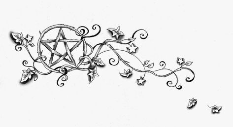 Stamp Tattoo Design, Pentacle Tattoo, Pentagram Tattoo, Butterfly Tattoos Images, Wiccan Tattoos, Stamp Tattoo, Stencil Outline, Tattoo Lettering Styles, Virgo Tattoo