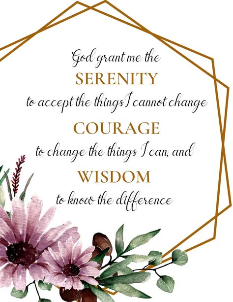 Serenity Prayer Printable, Full Serenity Prayer, Serenity Quotes, Celebrate Recovery, Bible Study Printables, Bliss Quotes, Courage Quotes, Courage To Change, Serenity Prayer