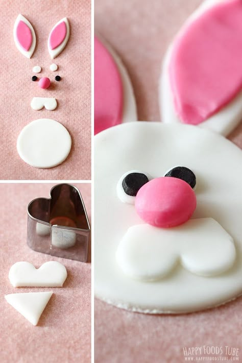 How to make Easter Bunny Cupcake Toppers Fondant Cupcakes Ideas, Bunny Cupcakes Ideas, Rabbit Cupcakes, Easter Cupcakes Ideas, Bunny Fondant, How To Make A Fondant Bunny, Easy Bunny Cupcakes Ideas, Easy Fondant Cupcake Toppers, Fondant Easter Bunny