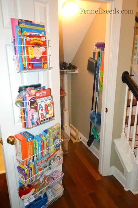 Game Closet Organization, Games Cupboard, Pantry Door Storage, Game Closet, Craft Closet Organization, Kids Book Storage, Kids Bedroom Organization, Closet Organized, Craft Closet