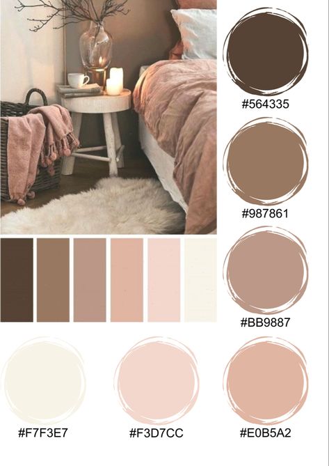 Instagram Pallete Color, Canvas Color Schemes, Color Schemes For The Bedroom, Color Combos For Bedroom, Bedroom Colour Pallets, Caparol Colors Living Rooms, Aesthetic Bedroom Color Palette, Day And Night Color Palette, Pink Room Color Palette