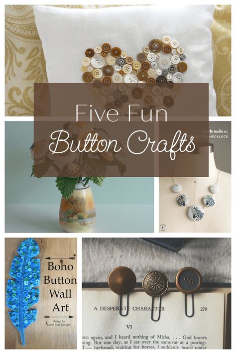 Button Decorations On Clothes, Crafts With Buttons For Adults, Button Ideas Crafts, Upcycle Buttons, Covered Buttons Diy, Crafts Made With Buttons, What To Do With Old Buttons, Crafts With Buttons Project Ideas, Button Pictures Ideas Diy