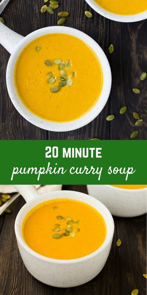 Curried Pumpkin Soup Recipe, Pumpkin Curry Soup, Pumpkin Soup Recipe Easy, Soup Fall, Curry Soup Recipes, Vegan Pumpkin Soup, Pumpkin Curry, Pumpkin Soup Recipe, Easy Curry