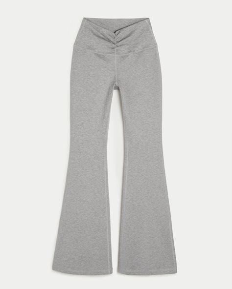 Women's Gilly Hicks Active Recharge Ruched Waist High-Rise Flare Leggings | Women's Workout Sets | HollisterCo.com Gray Flare Leggings, Grey Flare Leggings, Flair Leggings, Streamer Dr, Xmas Wishlist, Wishlist 2024, Flare Legging, Flared Leggings, Gilly Hicks