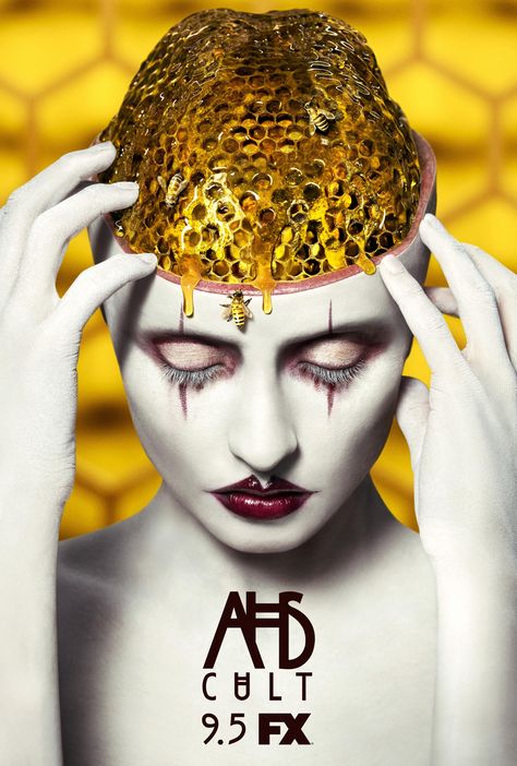 American Horror Story: Cult Print Ad - American Horror Story: Cult Beehive One Sheet American Horror Story Cult, Ahs Cult, American Horror Stories, American Horror Story Seasons, Tv Horror, Ryan Murphy, Honey Bees, Bee Happy, Horror Story