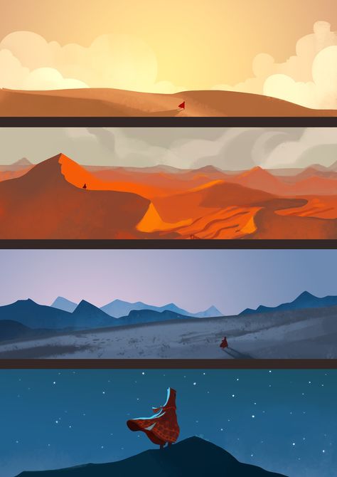 Journey Concept Art, Journey Game Art, Journey Game, Desert Landscape Art, Journey Art, Desert Environment, Landscape Concept, Desert Art, Landscape Background