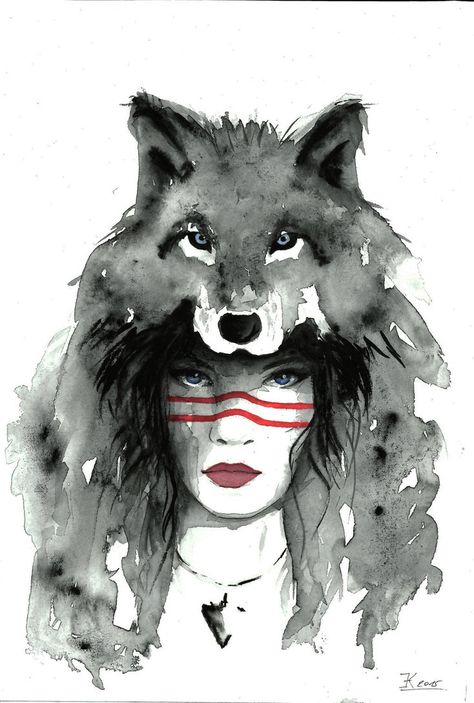 Once I asked her if she wanted to bring the wolf to bed with us. I don’t mind, I said. It wouldn’t change anything between us. And she looked at me like she might say yes, like it might have been what she was waiting for, someone to pull back the coverlet and allow both her and her creature in, to love them both and not ask her to choose. She looked at me like I’d offered her everything. Catherynne M. Valente, from “The Red Girl" (Artist: "She Wolf" by Barbora-Klapalova) Dragon Age Origins Morrigan, Dragon Tattoo Ideas, Werewolf Aesthetic, Watercolor Wolf, Wolf Husky, Wolf Warriors, Wolves And Women, Dragon Tattoos, Wolf Spirit Animal