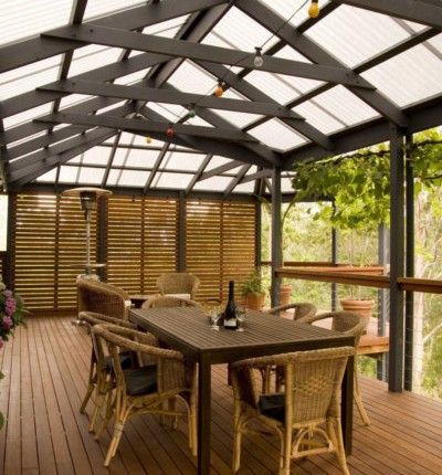 Pitched Pergola, Pitch Roof Pergola, Gable Pergola, Glass Top Pergola, Pergola Patio With Clear Roof, Covered Deck Gable Roof, Gabled Deck Roof, Wooden Pergola With Glass Roof, Pergola Carport