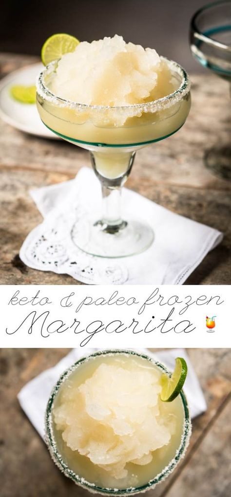 Skinny Frozen Paleo & Keto Margarita #keto #ketorecipes #lowcarb #healthyrecipes #mexican #cocktails #margarita Keto Margarita, Cocktails Margarita, Mexican Cocktails, Frozen Margarita, Desayuno Keto, Low Carb Cocktails, Keto Cocktails, Postre Keto, Low Carb Drinks