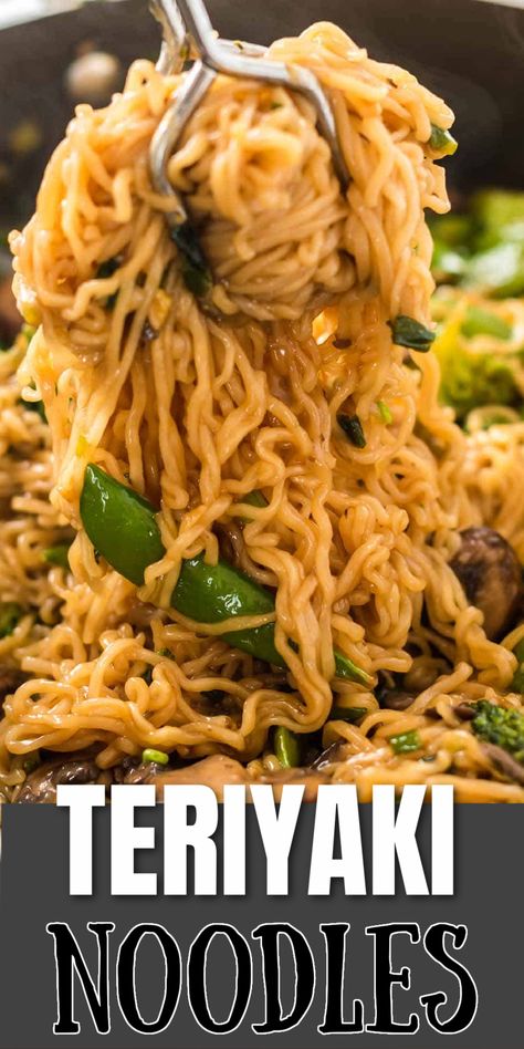 Terriyaki Noodles, Top Roman Noodles Recipes, Teriyaki Ramen Noodles, Teriyaki Noodles Recipe, Teriyaki Ramen, Healthy Ramen Noodle Recipes, Noodle Meals, Chicken Ramen Noodle Recipes, Ramen Noodles Recipe