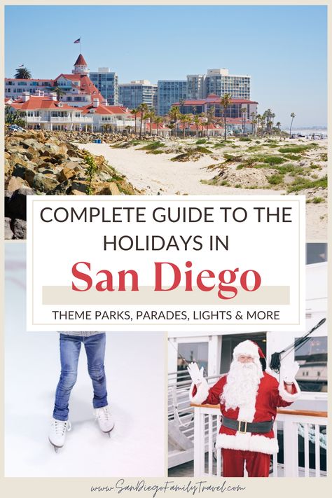 The holiday season is a wonderful time to visit San Diego! From the San Diego Zoo to ice skating at the beach, to the many family-friendly San Diego holiday events, here are 27 fun things to do at Christmas in San Diego that are sure to get you in the holiday spirit. San Diego At Christmas, San Diego December, San Diego Things To Do In December, Christmas In San Diego, San Diego In January, San Diego In December, San Diego Christmas, Things To Do At Christmas, San Diego Activities