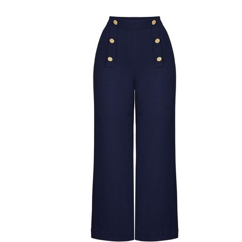 Draper James Navy Sailor Pants (705 HNL) ❤ liked on Polyvore featuring pants, navy blue trousers, navy trousers, blue pants, blue trousers and navy pants Sailor Trousers, Textiles Ideas, Navy Blue Trousers, Navy Trousers, Sewing Pants, Navy Sailor, Military Pants, Pretty Skirts, Sailor Pants