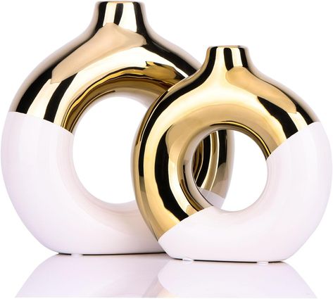 Amazon.com: Orange and Gold Vase,Ceramic Vase Set of 2,Gold Vases Home Decor,Orange Round Vase for Centerpieces,Big Gold Vase for Living Room Decor,Gold Home Decor Accents,Home Decor Vase for Kitchen,Coffee Table : Home & Kitchen White Round Vase, Living Room Decor Gold, White And Gold Vase, Vase For Living Room, Gold Living Room Decor, Home Decor White, Gold Vase, Gold Living Room, Gold Home Decor