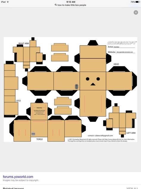 Little box people are so adorable so now u can make them!!! Box Robot, Diy Gift Box Template, Box Hacks, Amazon Box, Wallpaper Maker, Cardboard Toys, Printable Box, Paper Toys Template, Papercraft Templates