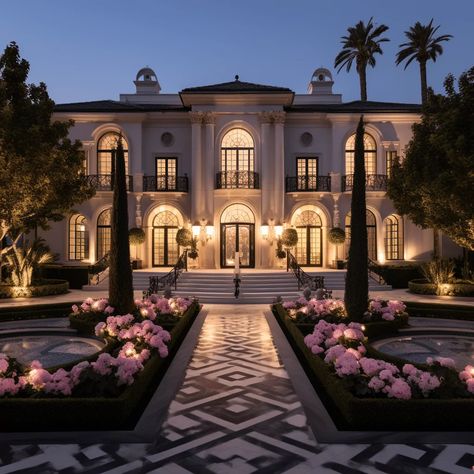 Inside Kenneth Todd & Lisa Vanderpump's Beverly Hills Home Lisa Vanderpump House, Hollywood Mansion, Old Money House, Front Elevation Design, Beverly Hills Mansion, Hollywood Hills Homes, Luxury Exterior, Villa Rosa, Beverly Hills Houses