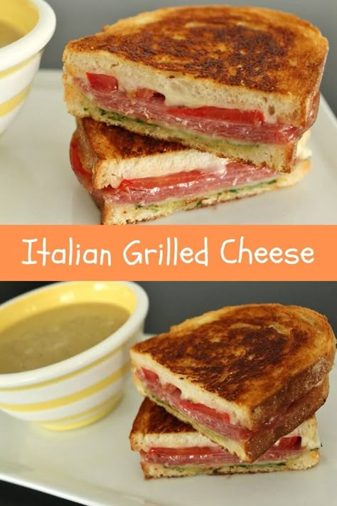 Italian Grilled Sandwich, Salami Provolone Sandwich, Gondola Sandwich Recipe, Salami Grilled Cheese Sandwiches, Italian Salami Recipe, Salami And Prosciutto Sandwich, Sandwich With Salami, Italian Melt Sandwich, Salami Panini Recipes