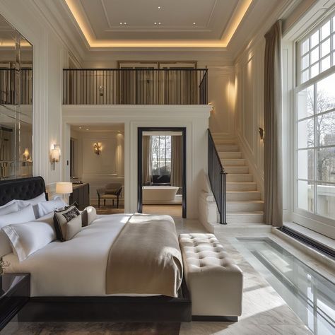 Big Luxury Bedroom, Mansion Interior Bedroom, Dream Bedroom Luxury, Mansion Bedroom, Space Saving Bedroom, Luxury Mansions Interior, Dream Bedroom Inspiration, Building Renovation, House Deco